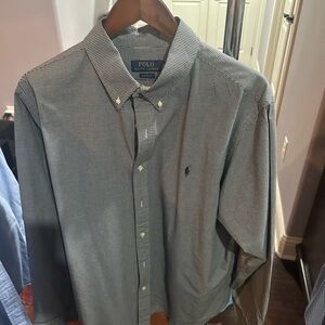 Ralph Lauren Men's Black and White Checkered Shirt